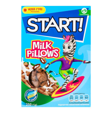 Сніданки сухі зернові Milk Pillows Start! к/у 250г