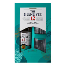 Набір віскі 0.7л 40%+2 склянки 12YO Glenlivet 1шт