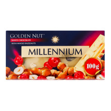 Шоколад білий з цілими лісовими горіхами Golden Nut Millennium к/у 100г