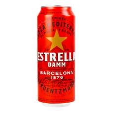 Пиво світле Estrella Damm Barselona 4.6% з/б 500мл