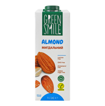 Напій рисово-мигдальний ультрапастеризований збагачений кальцієм Green Smile т/п 1л Напій рисово-мигдальний ультрапастеризований збагачений кальцієм Green Smile т/п 1л