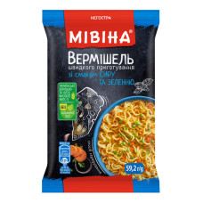 Вермішель швидкого приготування негостра зі смаком сиру та зеленню Мівіна м/у 59.2г