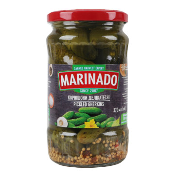 Корнішони мариновані Делікатесні Marinado с/б 350г