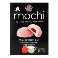 Морозиво пломбір Пломбір-полуниця Mochi Rud к/у 6х40г Морозиво пломбір Пломбір-полуниця Mochi Rud к/у 6х40г