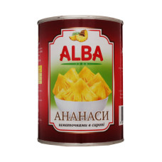 Ананаси шматочками в сиропі Alba Food з/б 580мл