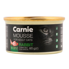 Корм д/дорослих котів Мус з кроликом насінням чіа томатами та желе 85г ж/б Carnie