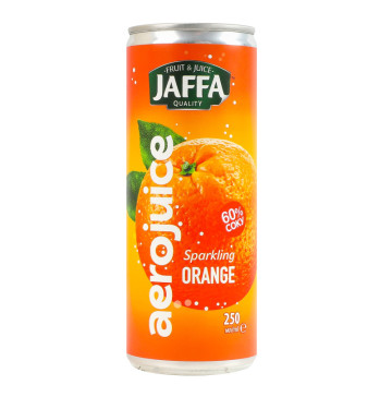 Нектар газований пастеризований апельсиновий Aerojuice Jaffa з/б 250мл
