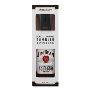 Набір бурбон 0.7л 40%+1 склянка White Jim Beam 1шт