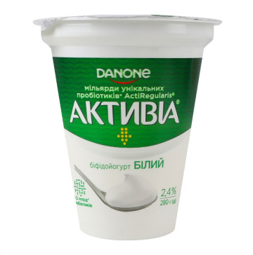 Біфідойогурт 2.4% Білий Активіа ст 280г