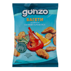 Сухарики пшеничні зі смаком тигрової креветки Багети Gonzo м/у 50г