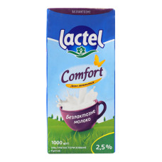 Молоко 2.5% безлактозне ультрапастеризоване Комфорт Lactel т/п 1000г