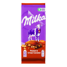 Шоколад молочний Peanut&Crispy Caramel Milka м/у 90г