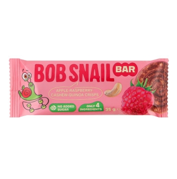 Батончик фруктово-ягідно-горіховий Яблуко-малина-кеш'ю-кріспи кіноа Bob Snail м/у 35г