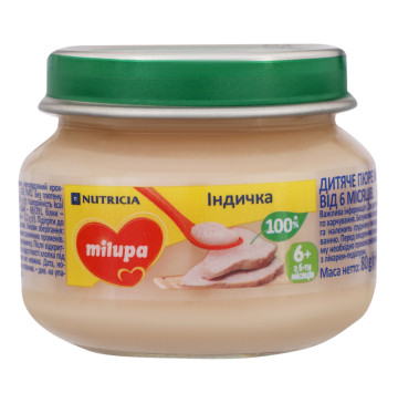 Пюре м'ясне для дітей від 6міс Індичка Milupa с/б 80г