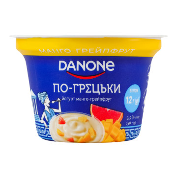 Йогурт 3.5% з наповнювачем Манго-грейпфрут По-грецьки Danone ст 150г