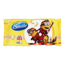 Серветки вологі Ліцензійні герої Smile 40шт