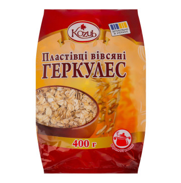 Пластівці вівсяні Геркулес Kozub м/у 400г Пластівці вівсяні Геркулес Kozub м/у 400г