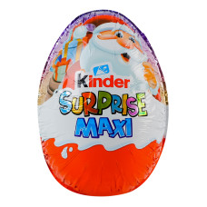 Яйце з молочного шоколаду з молочним внутрішнім шаром та іграшкою Maxi Kinder Surprise м/у 100г Яйце з молочного шоколаду з молочним внутрішнім шаром та іграшкою Maxi Kinder Surprise м/у 100г