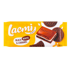 Шоколад молочний з печивом Black, White&Caramel Lacmi Roshen м/у 100г