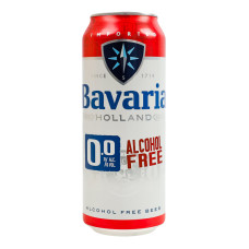 Пиво 0.5л 0% безалкогольне світле фільтроване пастеризоване Bavaria з/б