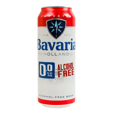 Пиво 0.5л 0% безалкогольне світле фільтроване пастеризоване Bavaria з/б