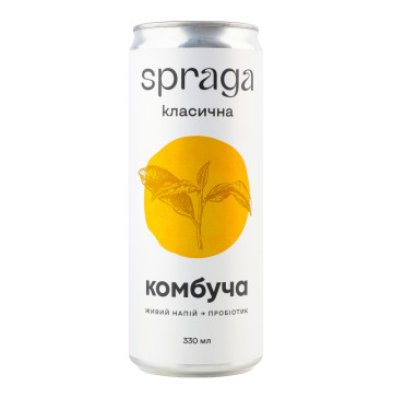 Напій безалкогольний слабогазований Класична Комбуча Spraga з/б 330мл