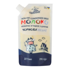 Молоко згущене нежирне з цукром Чорнобаївське Sladosvit д/п 290г