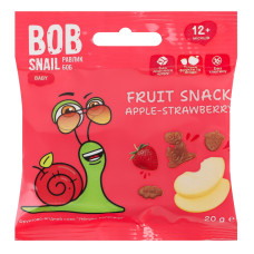 Снек фруктово-ягідний для дітей від 12міс Apple-strawberry Baby Bob Snail м/у 20г