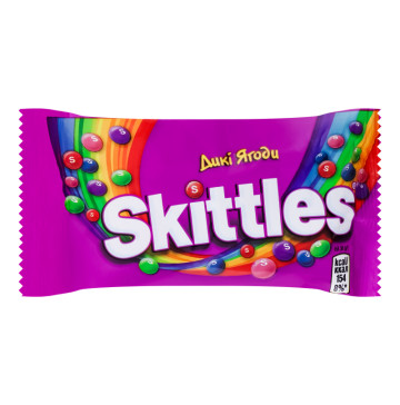 Драже жувальні в різнокольоровій цукровій оболонці Дикі ягоди Skittles м/у 38г