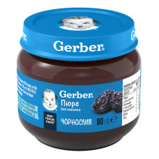 Пюре для дітей від 4міс Тільки чорнослив Gerber с/б 80г