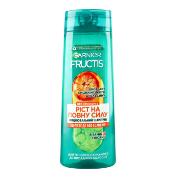 Шампунь для волосся зміцнювальний Ріст на повну силу Fructis Garnier 400мл