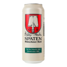 Пиво 0.5л 5.2% світле пастеризоване Münchner Hell Spaten з/б