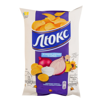 Чипси картопляні зі смаком сметани та цибулі Люкс м/у 125г