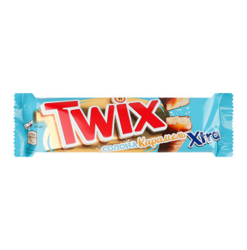 Печиво пісочне покрите молочним шоколадом Солона карамель Xtra Twix м/у 2х37.5г