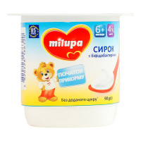 Сирок 4% з біфідобактеріями для дітей від 6міс Натуральний Milupa ст 90г