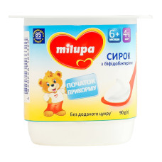 Сирок 4% з біфідобактеріями для дітей від 6міс Натуральний Milupa ст 90г Сирок 4% з біфідобактеріями для дітей від 6міс Натуральний Milupa ст 90г