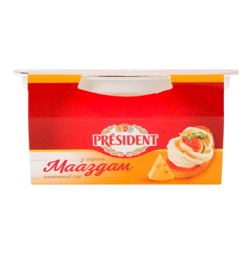Сир плавлений 45% з сиром Маасдам President ст 150г