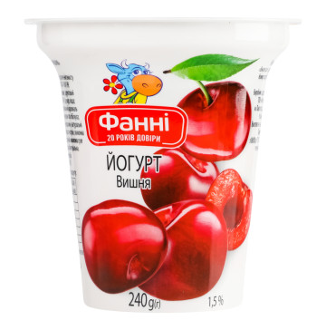 Йогурт 1.5% Вишня Фанні ст 240г