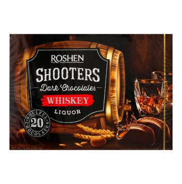 Цукерки шоколадні Whiskey Shooters Roshen к/у 150г