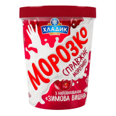 Морозиво 12% з наповнювачем зимова вишня Морозко Хладик відро 500г