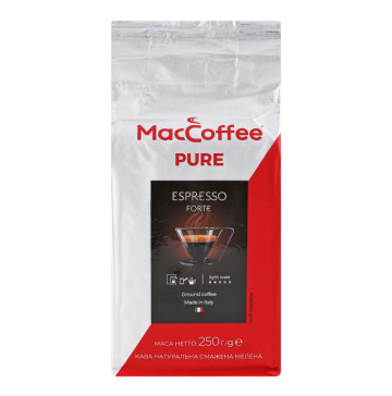 Кава натуральна смажена мелена Espresso Forte Pure MacCoffee в/у 250г