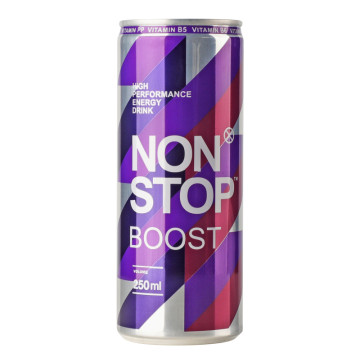 Напій енергетичний безалкогольний сильногазований Boost Non Stop з/б 250мл