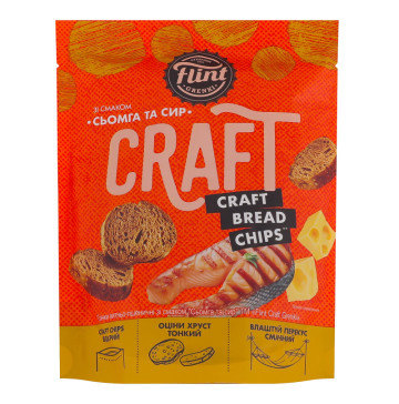 Грінки житньо-пшеничні Сьомга та сир Craft Bread chips Flint д/п 80г
