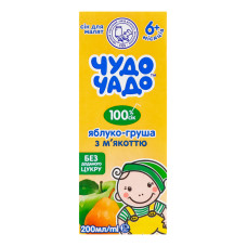 Сік для дітей від 6 міс без цукру з м'якоттю Яблуко-груша Чудо-чадо т/п 200мл
