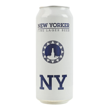 Пиво солодове світле фільтроване пастеризоване New Yorker 4.5% з/б 500мл