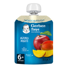 Пюре для дітей від 6міс Яблуко і манго Gerber д/п 90г