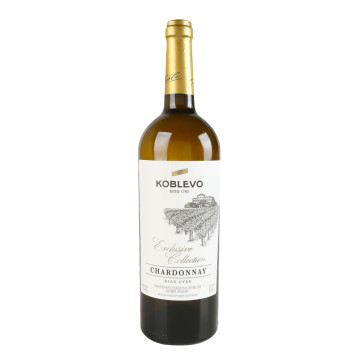 Вино біле сухе ординарне столове сортове Шардоне Exclusive collection Koblevo 11-14% с/пл 750мл