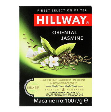 Чай зелений байховий листовий з ароматом жасмину Oriental Jasmine Hillway к/у 100г