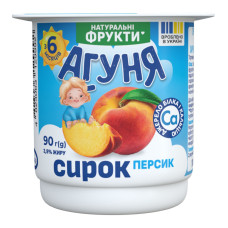 Сирок 3.9% для дітей від 6міс Персик Агуня ст 90г