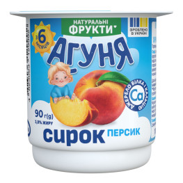 Сирок 3.9% для дітей від 6міс Персик Агуня ст 90г